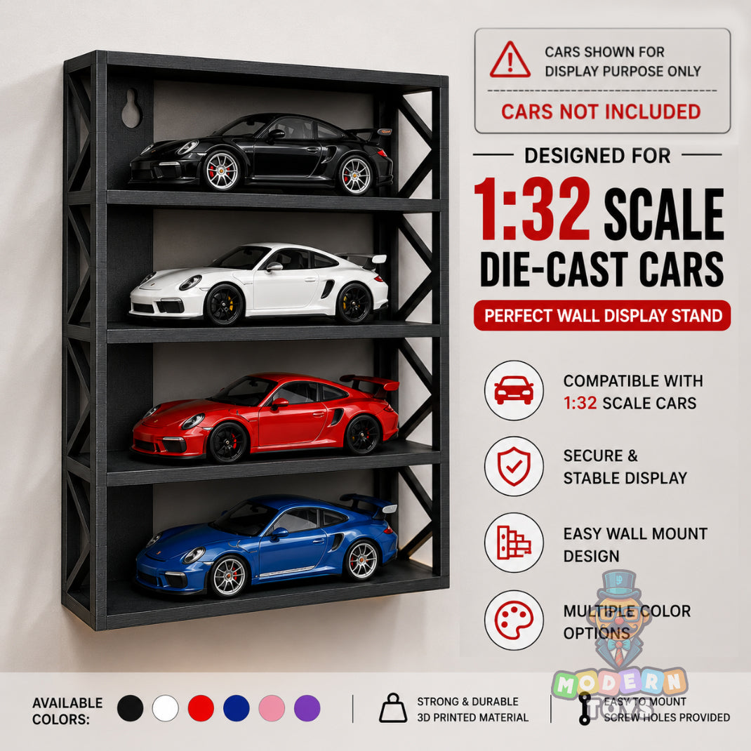 1:32 4- Rack Garage Car Wall Stand