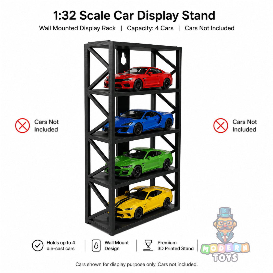 1:32 4- Rack Garage Car Wall Stand