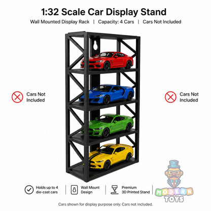 1:32 4- Rack Garage Car Wall Stand
