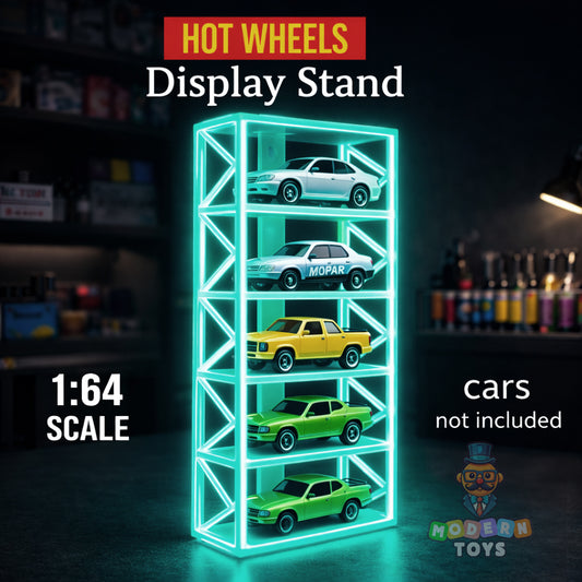 Glow Hot Wheels Display Stand – 5 Racks