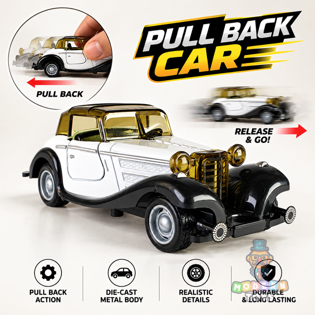 Vintage Pull Back Die-Cast Car