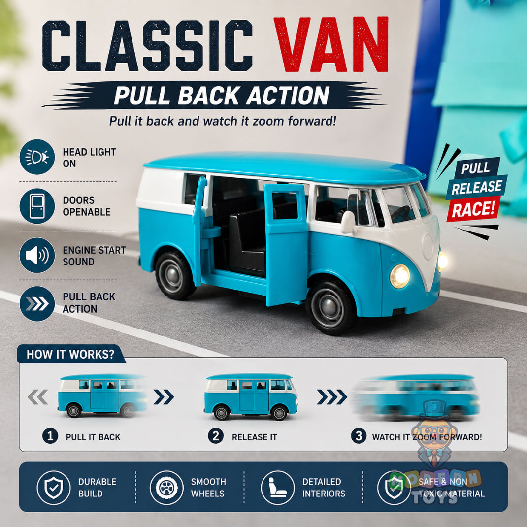Classic Van Pull Back Toy Car